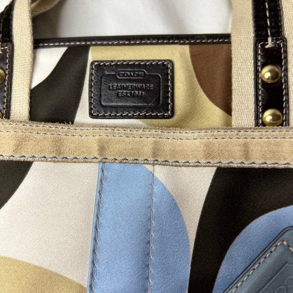 Coach Hamptons Scarf Print Tote Blue/Multicolor No 10115 - Used - Picture 15 of 15